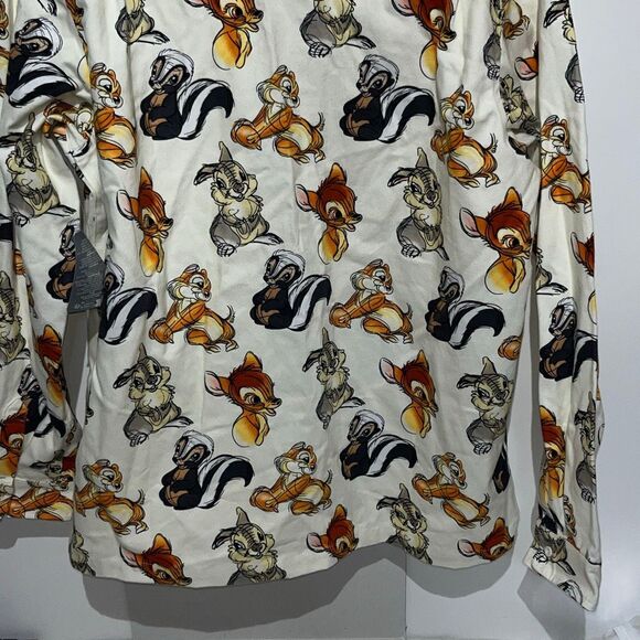 Disney Multicolor Bambi & Friends Cotton Long Sleeve Button Up Shirt Large NWT - Picture 10 of 12